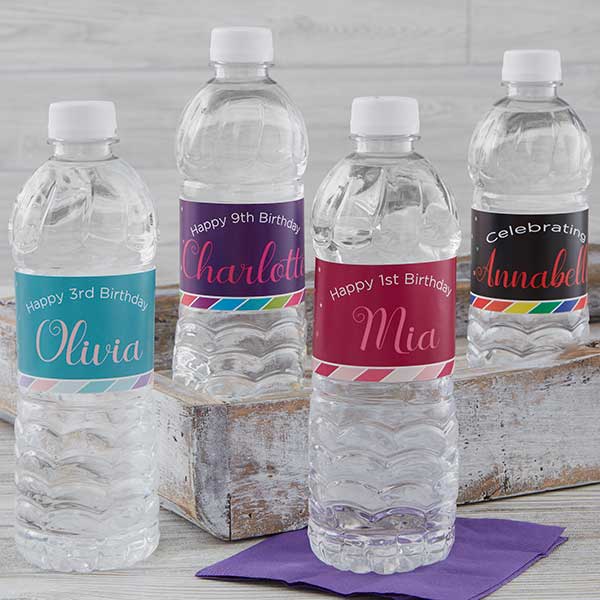 custom water bottle labels birthday