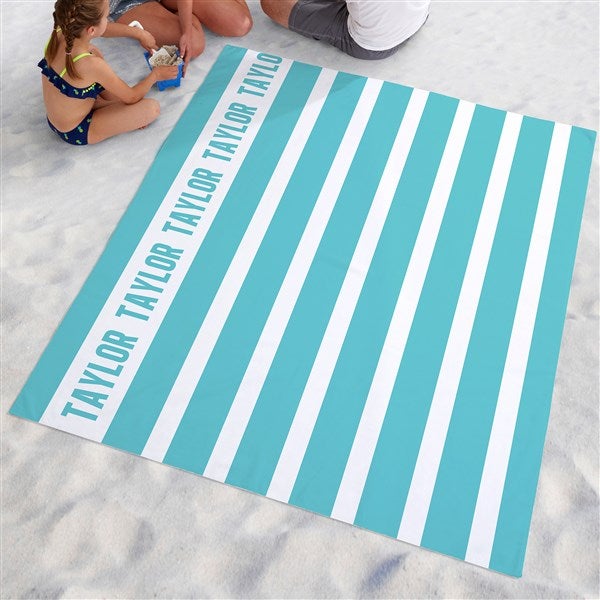 Classic Stripe Personalized Beach Blankets - 18979