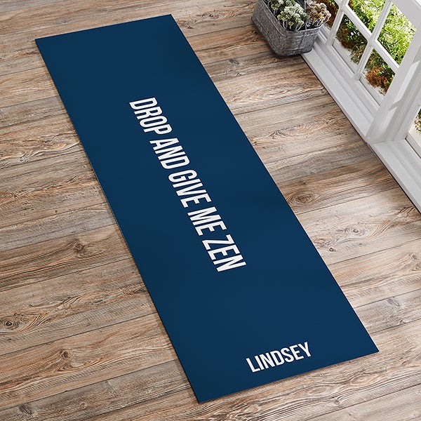 yoga mat with words