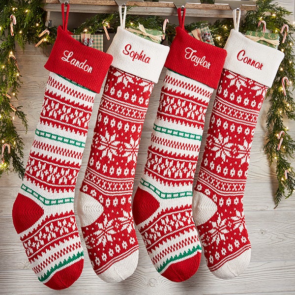 Holiday Sweater Jumbo Knit Christmas Stockings