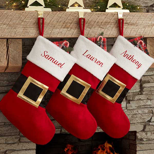 Santa Belt Personalized Holiday Gift Tags