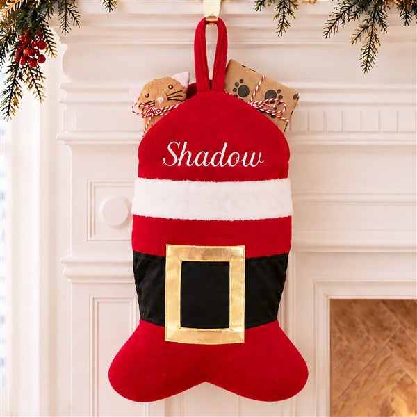 Personalized Pet Christmas Stockings - Santa Belt - 19014