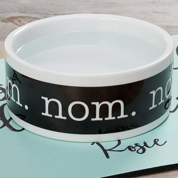 Nom Nom Personalized Dog Bowl Personalized Cat Bowl Pet Bowl Dog Bowl Dog Bowl Ceramic Personalized Dog Gift Ceramic Dog Bowl