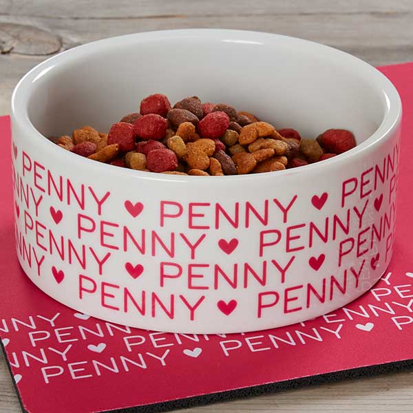 Personalized Dog Bowls - Repeating Name - 19024