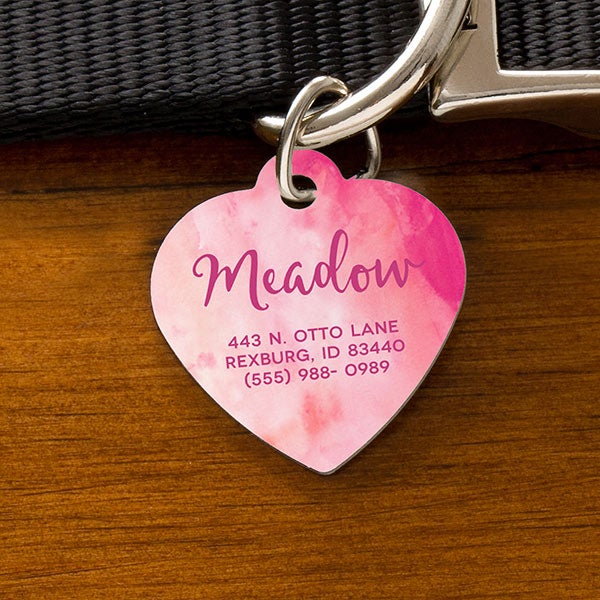 Personalized Dog Tags - Watercolor Design - 19038