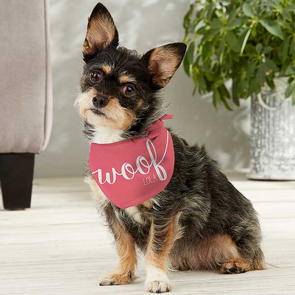 Personalized Dog Bandanas - Woof - 19040