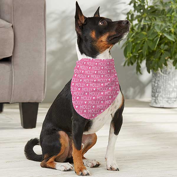 Pink Personalised Dog Bandana