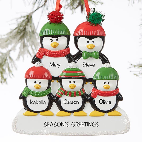 Personalized Penguin Ornaments Penguin Family