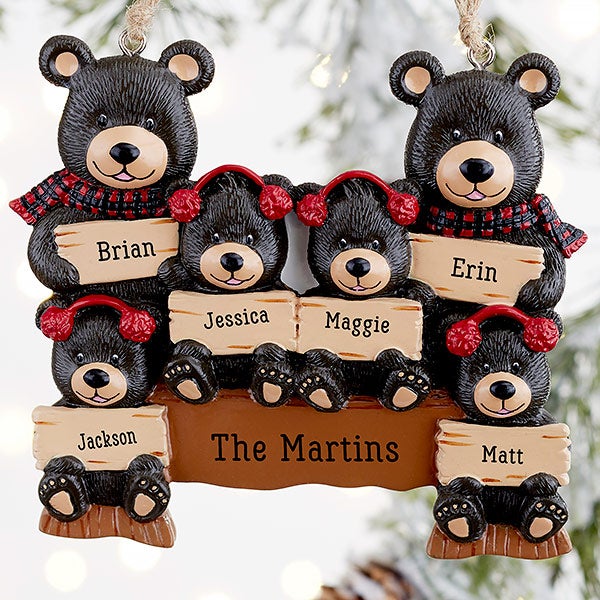 Personalized Ornaments - Holiday Bear Family - 19063