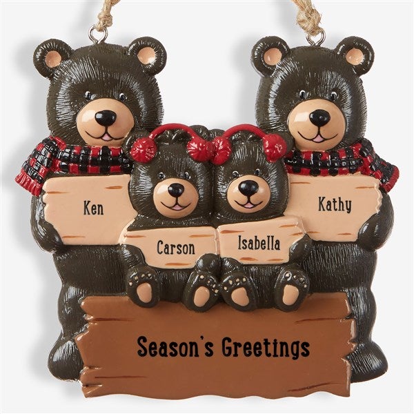 Personalized Ornaments - Holiday Bear Family - 19063