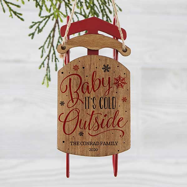 baby it's cold outside ornament