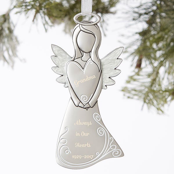 Details about   Ganz Glass Angel Merry Bless Our Family Ornament New 