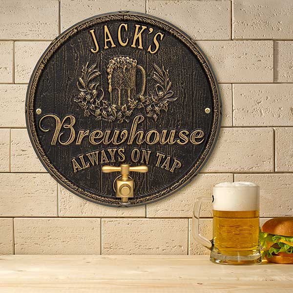 Personalized Plaque - Oak Barrel Brew Pub Sign - 19076D