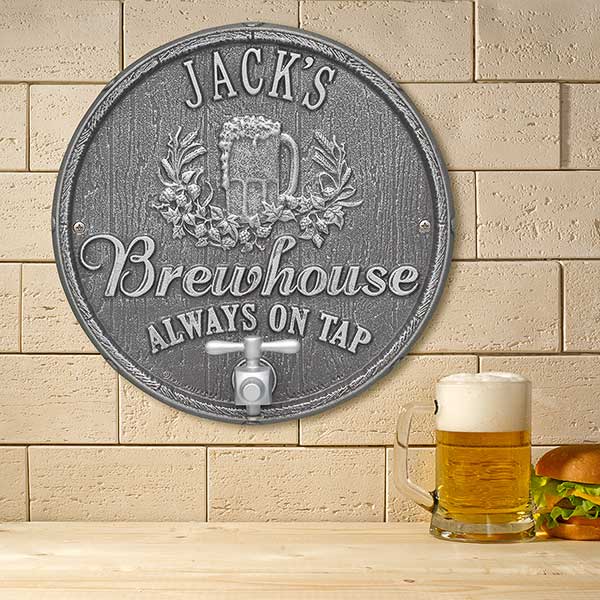 Personalized Plaque - Oak Barrel Brew Pub Sign - 19076D