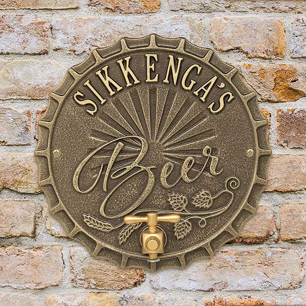 Personalized Plaque - Bottle Cap Brew Pub Sign - 19077D