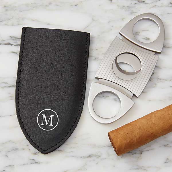 Stainless Steel Cigar Cutter with Personalized Pouch For Him