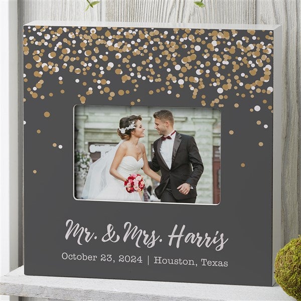 Mr and Mrs Glass Vertical 4 X 6 Photo frame