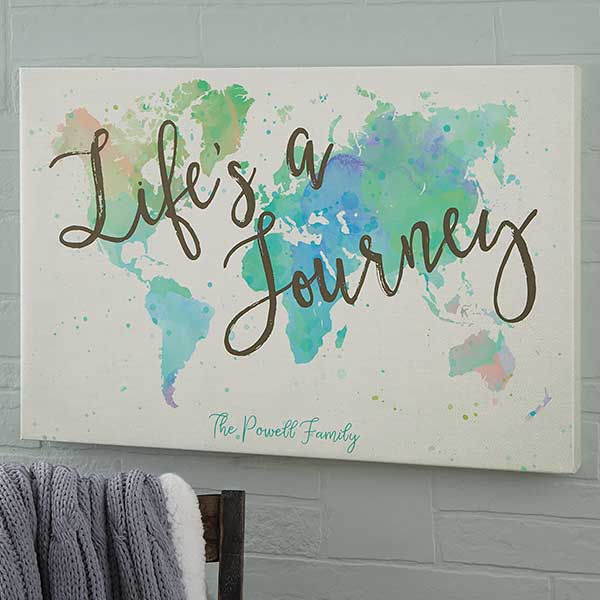Personalized World Map Canvas Prints - The Journey - 19102