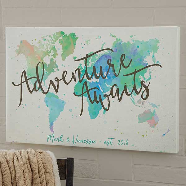 Personalized World Map Canvas Prints - The Journey - 19102