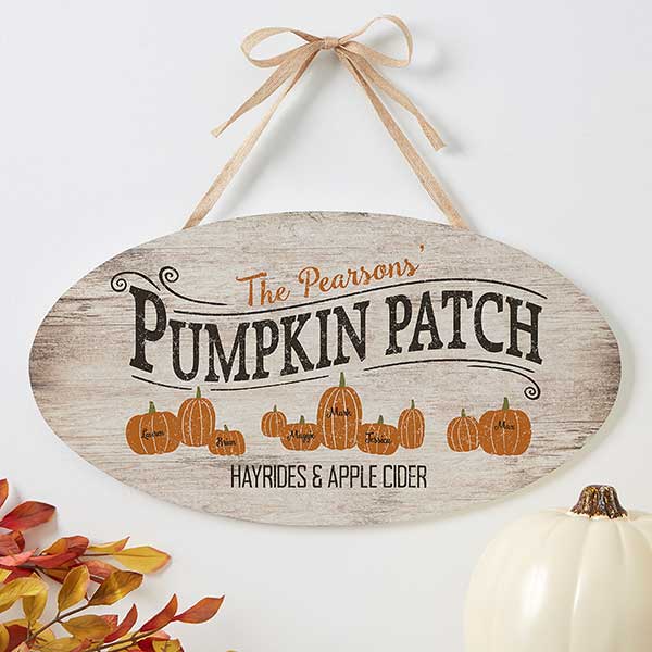 Personalized Halloween Sign - Family Pumpkin Patch - 19112