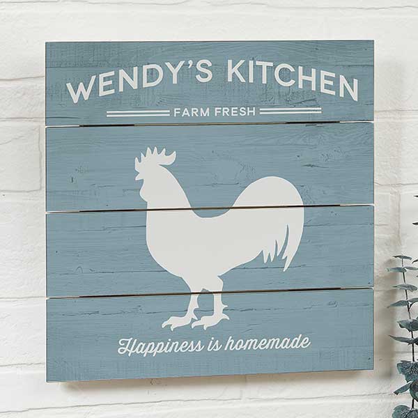 Farmhouse Kitchen Personalized Wooden Slat Signs - 19162