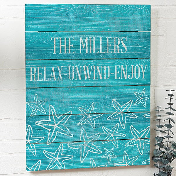 Coastal Wall Decor -  Personalized Wood Plank Signs - 19164