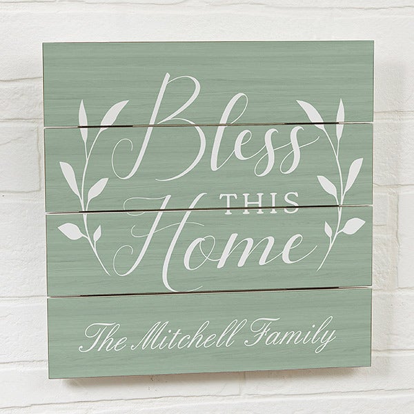 Bless This House Personalized Wood Plank Signs - 19171