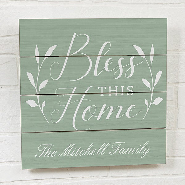 Bless This House Personalized Wood Plank Signs - 19171