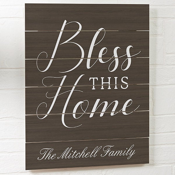 Bless This House Personalized Wood Plank Signs - 19171
