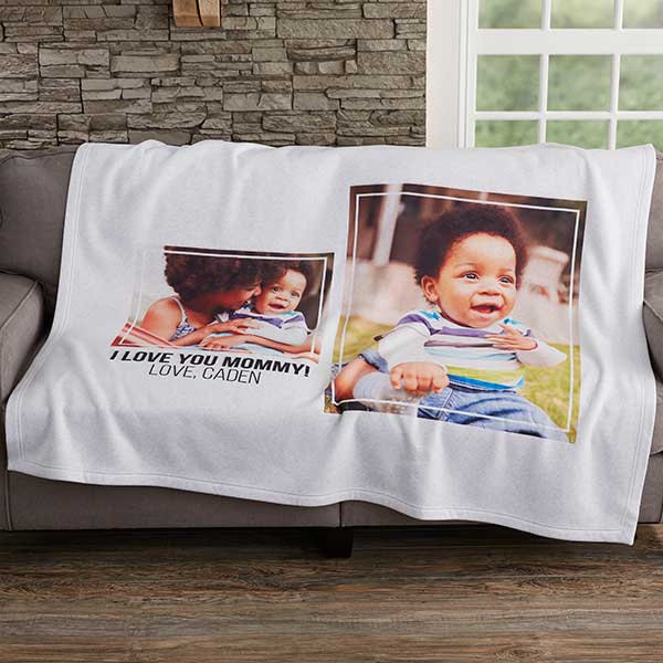 Personalized Sweatshirt Photo Blanket 2 Photos