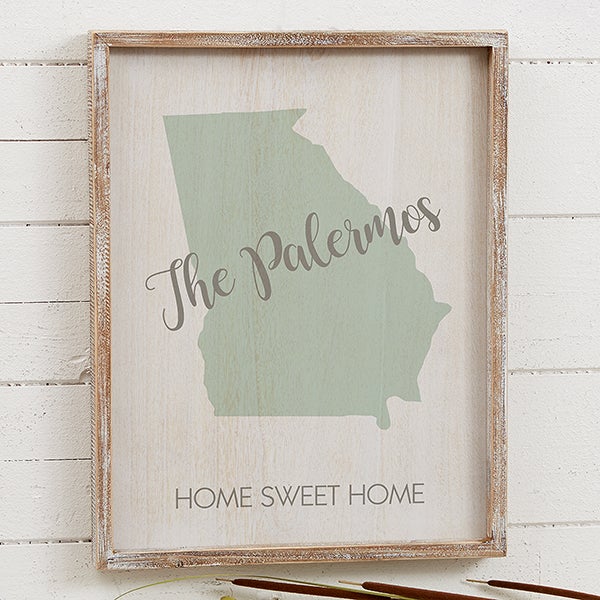 Personalized Barnwood Framed Wall Art - State Pride - 19248