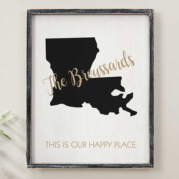 Personalized Barnwood Framed Wall Art - State Pride - 19248