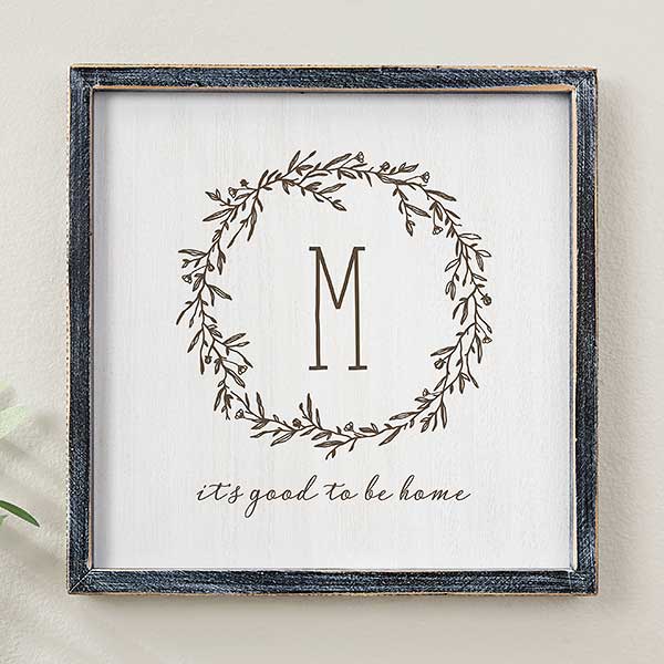 Farmhouse Floral Personalized Framed Wall Art - 19249