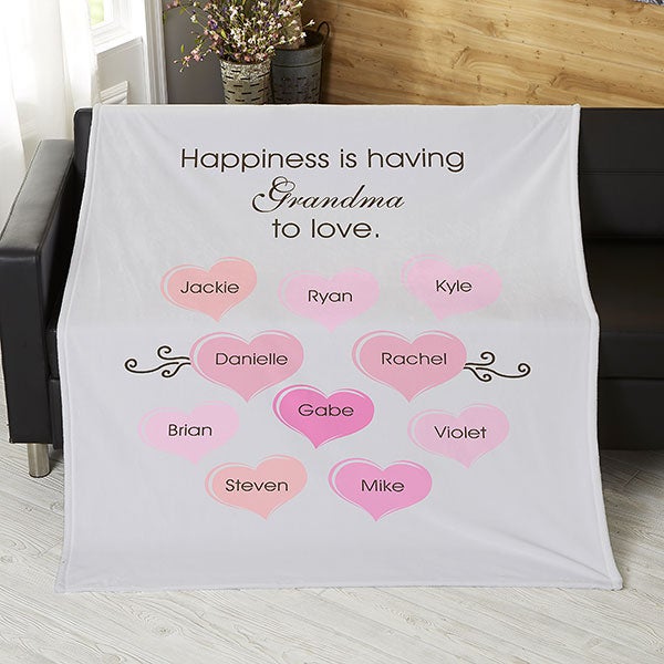 Personalized Parent & Grandparent Blankets Happiness Is...