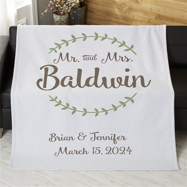 Personalized Wedding & Anniversary Blankets - Mr & Mrs - 19268