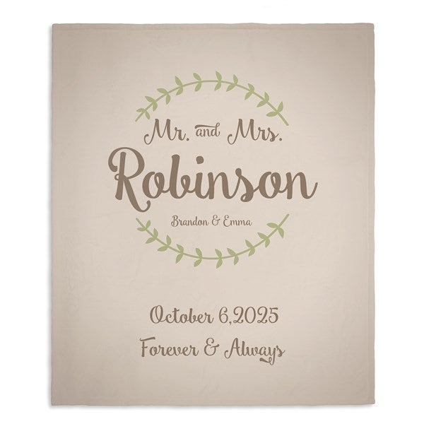 Personalized Wedding & Anniversary Blankets - Mr & Mrs - 19268