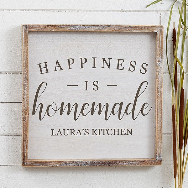 Custom Barnwood Wall Art - Happiness is Homemade - 19279