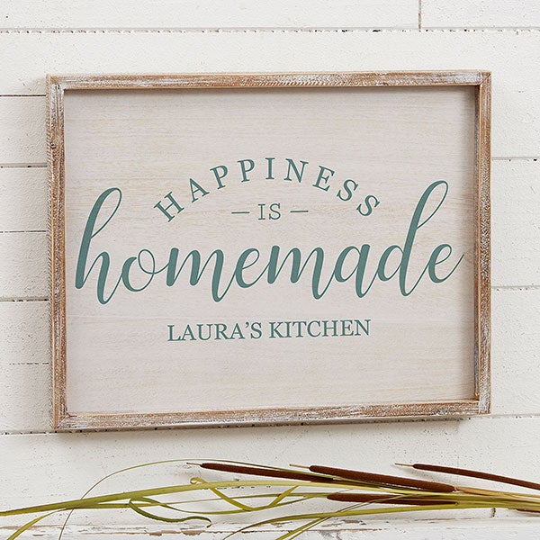 Custom Barnwood Wall Art - Happiness is Homemade - 19279