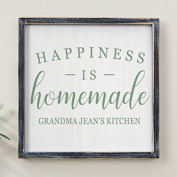 Custom Barnwood Wall Art - Happiness is Homemade - 19279