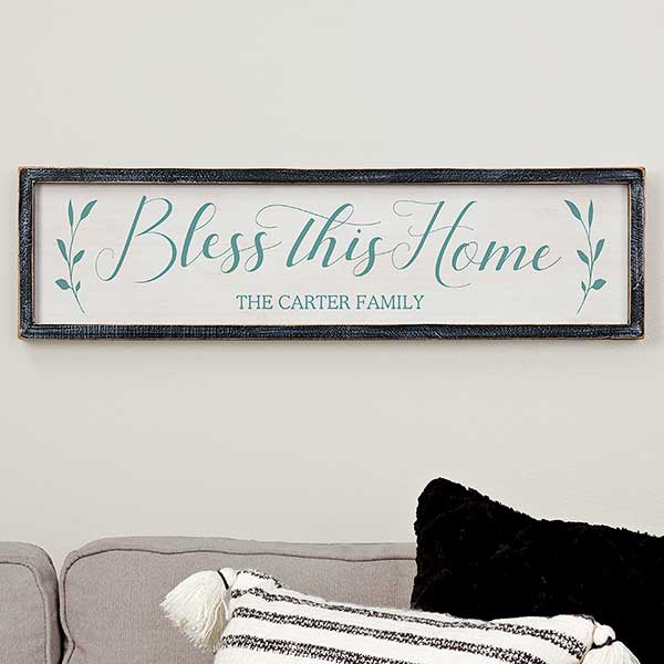 Personalized Barnwood Wall Art - Bless This Home - 19288