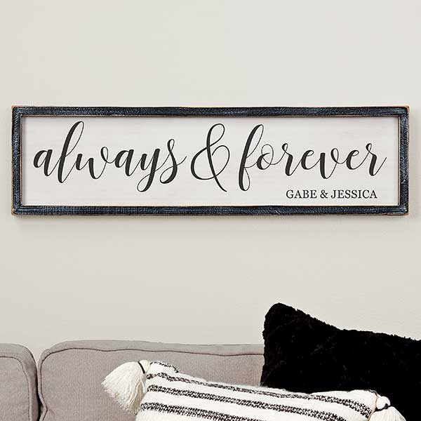 Personalized Barnwood Wall Art - Always & Forever - 19291