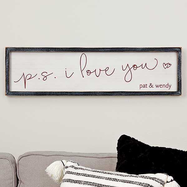 P.S. I Love You Personalized Barnwood Frame Wall Art - 19292
