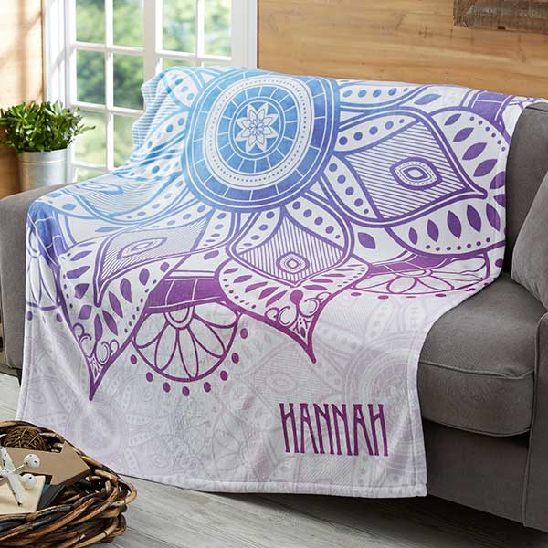 Personalized Fleece Blankets - Mandala - 19304