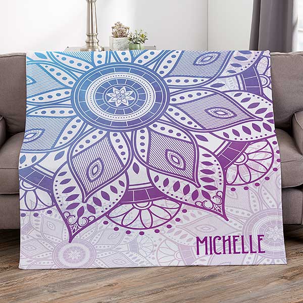 Personalized Fleece Blankets - Mandala - 19304