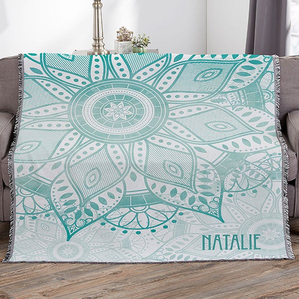 Personalized Fleece Blankets - Mandala - 19304