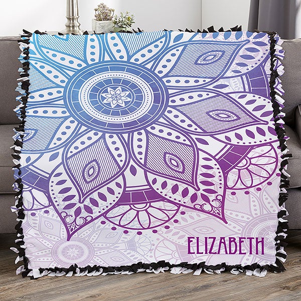 Personalized Fleece Blankets - Mandala - 19304