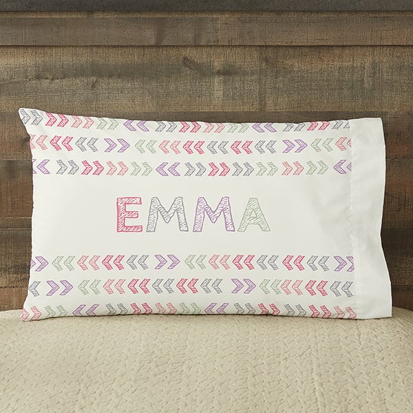 Personalized Kids' Pillowcases - Stencil Girl Name - 19328