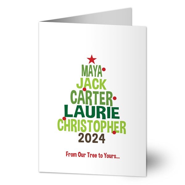 Personalized Christmas Cards - Christmas Family Tree - 19350