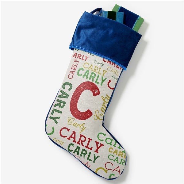 Personalized Christmas Stockings For Kids - Name & Monogram - 19353