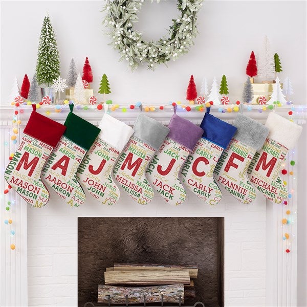 Repeating Name Personalized Christmas Stockings